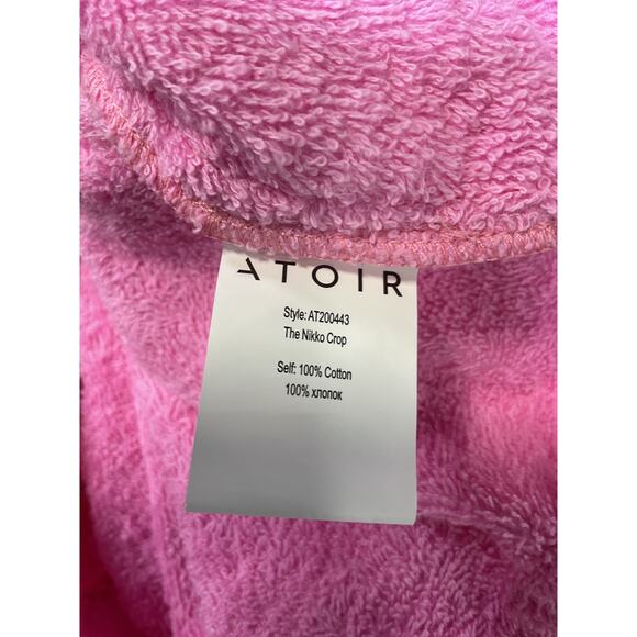 Atoir 'The Nikko' Pink French Terry Crop Sweatshirt Size XS - NWT - Picture 4 of 5
